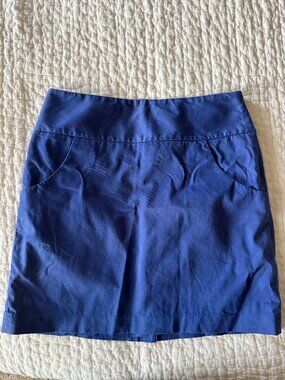 The Limited Royal Blue A-Line Mini Skirt | Pocket Accent Workwear Preppy